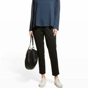 Cropped straight leg stretch pants